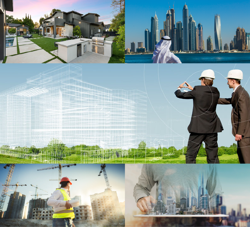 Construction platform image collage